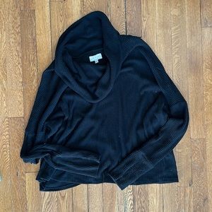 Black Madewell Cowl Neck Ribbed Sweater